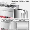 Eastnmythet 10L x 2 Professional Gas Deep Fryer Commercial 2 Tanks Fryer Stainless Steel Oil Fryer with Seasoning Tank view 4