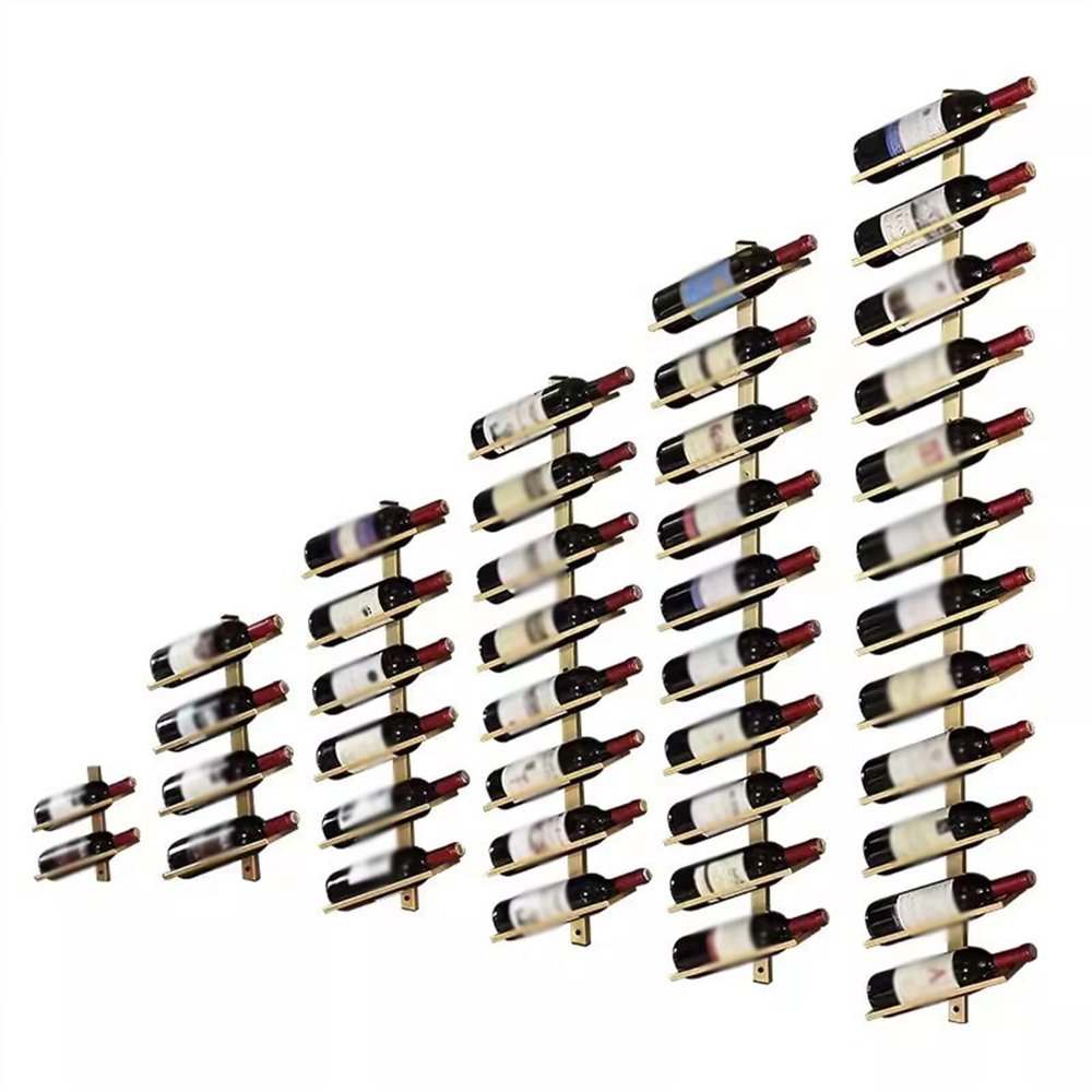 AEYSD-456 Wine Rack Bar Wine Rack Ornaments Wall Mounted Wine Bracket Rack Wall Wine Cooler Wine Bottle Display Rack Creative Wine Racks Wine Storage Organizer(Gold)