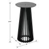 DUOMAY Black Round Bar Table, 43.5" High Wood Bar Table with Stylish Geometric Base, Modern Style Cocktail Tables for Parties, Kitchen, Dining Room, Coffee Shop view 2