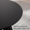 DUOMAY Black Round Bar Table, 43.5" High Wood Bar Table with Stylish Geometric Base, Modern Style Cocktail Tables for Parties, Kitchen, Dining Room, Coffee Shop view 4