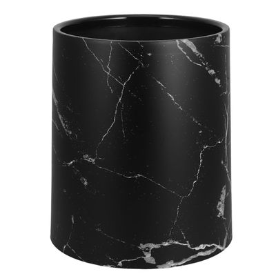 HOLIDYOYO Double Layer Marble Pattern Trash Can Round Garbage Bin 8L Black Waste Basket Container for Kitchen Bathroom Home Office Hotel