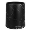 HOLIDYOYO Double Layer Marble Pattern Trash Can Round Garbage Bin 8L Black Waste Basket Container for Kitchen Bathroom Home Office Hotel view 1