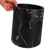 HOLIDYOYO Double Layer Marble Pattern Trash Can Round Garbage Bin 8L Black Waste Basket Container for Kitchen Bathroom Home Office Hotel view 2