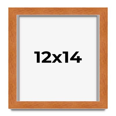 12x14 Frame Brown Honey Pecan Solid Wood Picture Frame | 1.2 Inch Moulding Width | 0.5 Inch Rabbet Depth | Hamilton Collection | with UV Acrylic Plexiglass, Foam Board Backing & Hanging Hardware