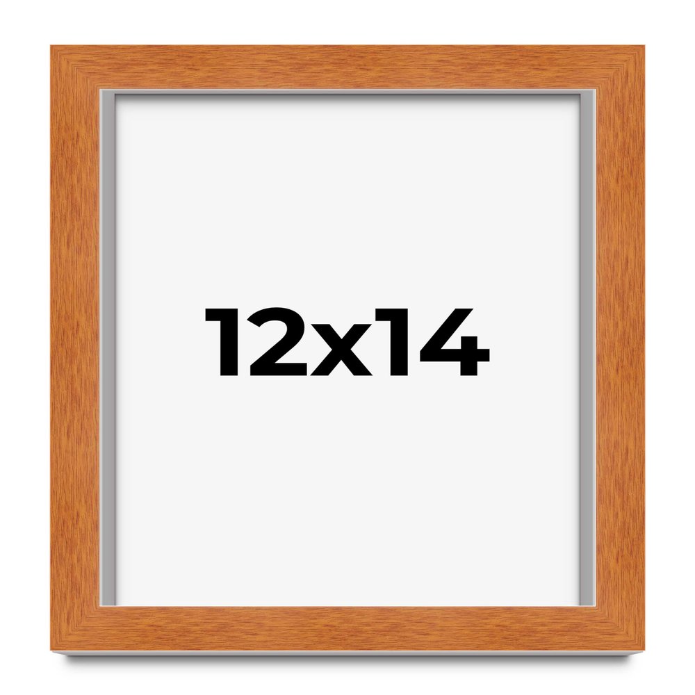 12x14 Frame Brown Honey Pecan Solid Wood Picture Frame | 1.2 Inch Moulding Width | 0.5 Inch Rabbet Depth | Hamilton Collection | with UV Acrylic Plexiglass, Foam Board Backing & Hanging Hardware