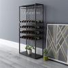 AEYSD-456 Wine Rack Wine Cooler Wine Red Wine Iron Household Floor Small Wine Rack Storage Display Shelf Shelf Wine Glass Racks Wine Storage Organizer(Black) view 4
