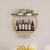 AEYSD-456 Wine Rack Round Wine Rack Wall-Mounted Wine Rack Living Room Shelves Home Display Rack Decorative Rack Bar Wine Glass Holder Wine Storage Organizer(Gold,60 * 60 * 11) view 4