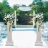 2PCS Venetian Roman Wedding Columns Roman Pillars Roman Decorative White 35-Inches Tall Wedding Party Columns Pedstal Stand Flower Floral Wedding Party Event Road Decorative Columns view 2