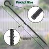 24 Inch Rebar Stakes 1/2" Diameter 6 Pack, Heavy Duty Steel Ground Anchors with Loop, Extra Long Tree Support Stakes for High Wind Areas, Rocky Soil, Camping Canopy Trampoline, Black view 2