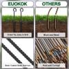 24 Inch Rebar Stakes 1/2" Diameter 6 Pack, Heavy Duty Steel Ground Anchors with Loop, Extra Long Tree Support Stakes for High Wind Areas, Rocky Soil, Camping Canopy Trampoline, Black view 3