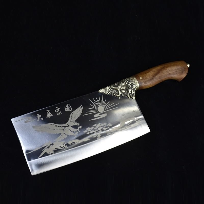 DAXXIN Meat Cleaver,Cleaver Knife, 9inch Hand Forged Meat Cleaver Sharp Blade Kitchen Knife China Longquan Kitchen Knife Kitchen Slicing Knife Cooking Tools Wooden Handle, ZJH9658