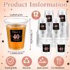 Amyhill 60 Pack 40th Birthday Plastic Cup Bulk 12 oz Cheers to 40 Years Disposable Clear Cup Happy Birthday Party for Men Women Rose Gold Decorations Party Favors Anniversary view 3