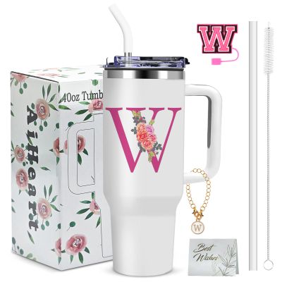 AiHeart Personalized Gifts for Women,Birthday Gifts for Sister,Wife,Best Friend,Monogrammed Customized Gift,Travel Tumbler,Iced Coffee Tumbler,for Christmas,Halloween-W