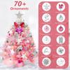 2FT Mini Pink Christmas Tree, Small Christmas Tree with Lights, Prelit Tabletop Christmas Trees with 100 Branch Tips and 60+ DIY Ornaments, Christmas Decorations Indoor and Gifts for Men Women view 2