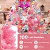 2FT Mini Pink Christmas Tree, Small Christmas Tree with Lights, Prelit Tabletop Christmas Trees with 100 Branch Tips and 60+ DIY Ornaments, Christmas Decorations Indoor and Gifts for Men Women view 3