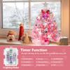 2FT Mini Pink Christmas Tree, Small Christmas Tree with Lights, Prelit Tabletop Christmas Trees with 100 Branch Tips and 60+ DIY Ornaments, Christmas Decorations Indoor and Gifts for Men Women view 4