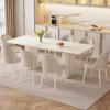 TreLined 9-Piece Modern Dining Set, 78.97" Dining Table Set for 8, Rectangular Kitchen Table with 8 Chairs, White Dining Room Tables Dinner Tables for 4-8 Person view 1