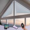 Graywind Smart Angled Blinds Compatible with Alexa Google Motorized Triangle Shaped Shades Solar Powered, Customized for Odd-Shaped Window (Blackout White) view 1