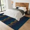 Abstract Blue and Gold Circles Area Rugs, Modern Home Decor Area Rug for Living Room, Anti-Slip Hardwearing Non-Shedding Easy Clean Floor Mat for Sofa Bedroom Entryway Hallway Bath Room 4x6ft view 3