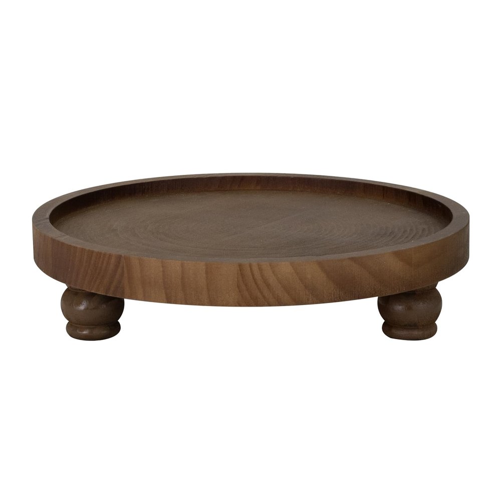 MAONAME 10" Round Wood Riser for Display, Acacia Wooden Pedestal Stand