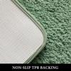 MIULEE Extra Thick Non Slip Bathroom Rug Shaggy Soft Bath Mat Plush Microfiber Absorbent Water for Shower Tub Machine Washable (Sage Green, 24x70 Inches) view 4