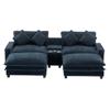112.6" Sectional Sofa, U/L Shaped Couch, Cloud Couch, Chenille Upholstered Sofa, Sectional Modular Sofa, Modern U Shaped Sectional Sofa, Sectional Sofas for Living Room (Blue) view 3