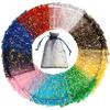 Sukh 100pcs Organza Bags 4"x6" - Moon Star Small Gift Bags Bulk Party Favor Mesh Bags Drawstring Goodie Wrap Pouch Bags Candy Jewelry Sachet Bracelet Fruit Protection Bags Wedding Halloween Christmas view 1