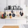RABEEXP Ceiling Pot Rack with 12 Hooks - 31.5x15.7x1.97 Inch Multi-Purpose Organizer for Home, Restaurant, Kitchen Cookware Organization view 2