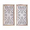 GZHERVICES Large Carved Wood Sculpture Panels Set, Antique Wooden Panels Wall Art Dcor Elegant Wood Wall Art Plaque Sculpture Hanging Wall Dcor for Hotel Homestay Tea Room(2PCS/83x3.5x75cm) view 1