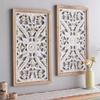 GZHERVICES Large Carved Wood Sculpture Panels Set, Antique Wooden Panels Wall Art Dcor Elegant Wood Wall Art Plaque Sculpture Hanging Wall Dcor for Hotel Homestay Tea Room(2PCS/83x3.5x75cm) view 2