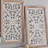 GZHERVICES Large Carved Wood Sculpture Panels Set, Antique Wooden Panels Wall Art Dcor Elegant Wood Wall Art Plaque Sculpture Hanging Wall Dcor for Hotel Homestay Tea Room(2PCS/83x3.5x75cm) view 3