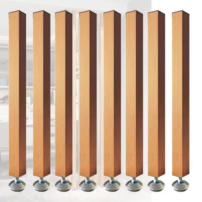 ZAQYCM Wood Slat Room Dividers Floor to Ceiling, 8 7 6 5 4 3 Feet Tall Wall Partition Screen Post for Office, Stairway, Lofts and Porch, Modern Living Room Decorative Panel(8 Pack,75cm/29.5in/2.46ft)