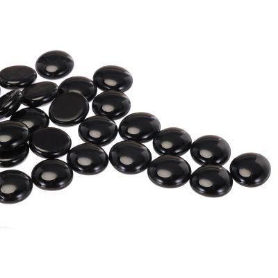 MECCANIXITY Glass Beads,36pcs Flat Glass Gemstone Black 0.44lbs (0.67-0.87") Glass Marbles Pebbles for Vase Fillers Aquarium Decor DIY Craft