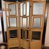 Blazea Wooden Room Divider with Picture Frame, Freestanding Room Partition Privacy Screen, 3 Hinged Panels for Store/Studio/Living Room/Restaurant(Natural) view 2