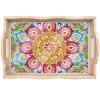 Generic DIY Diamond Serving Tray Rectangular Upgrade Increase Breakfast Tray with Handles Handmade Diamond Art Painting Wooden Tray Dinner Plate for Coffee Living Room Home Organizer-Mandala09 view 1
