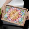 Generic DIY Diamond Serving Tray Rectangular Upgrade Increase Breakfast Tray with Handles Handmade Diamond Art Painting Wooden Tray Dinner Plate for Coffee Living Room Home Organizer-Mandala09 view 3