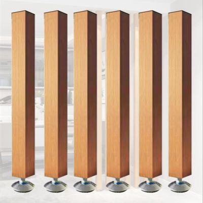 ZAQYCM Wood Slat Room Dividers Floor to Ceiling, 8 7 6 5 4 3 Feet Tall Wall Partition Screen Post for Office, Stairway, Lofts and Porch, Modern Living Room Decorative Panel(6 Pack,110cm/43.3in/3.6ft)