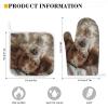 2Pcs Oven Mitts and Pot Holders Sets Heat Resistant Non-Slip Oven Gloves and Potholders Brown and White Dog Kitchen Gloves Soft Lining Kitchen Mitts Hot Pads for Cooking view 2
