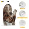 2Pcs Oven Mitts and Pot Holders Sets Heat Resistant Non-Slip Oven Gloves and Potholders Brown and White Dog Kitchen Gloves Soft Lining Kitchen Mitts Hot Pads for Cooking view 3