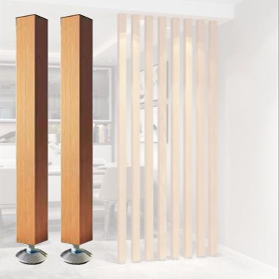 ZAQYCM Wood Slat Room Dividers Floor to Ceiling, 8 7 6 5 4 3 Feet Tall Wall Partition Screen Post for Office, Stairway, Lofts and Porch, Modern Living Room Decorative Panel(2 Pack,195cm/76.7in/6.4ft)