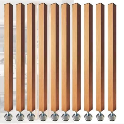 ZAQYCM Wood Slat Room Dividers Floor to Ceiling, 8 7 6 5 4 3 Feet Tall Wall Partition Screen Post for Office, Stairway, Lofts and Porch, Modern Living Room Decorative Panel(10 Pack,165cm/65in/5.41ft)