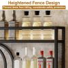 BYJSJY Wine Rack Wall Mounted, LED Lighted Liquor Bottle Display Shelf, Metal Bar Unit Floating Shelves Bottle Holder, Hanging Goblet Display, for Home Kitchen Organizer Decor(Black,120x15x80cm) view 4