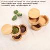 Topyond Kitchen Spice Divided Storage Box,Home 3 Tier Wood Container 3 Tier Seasoning Container Wood Seasoning Organize view 2