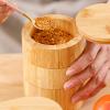 Topyond Kitchen Spice Divided Storage Box,Home 3 Tier Wood Container 3 Tier Seasoning Container Wood Seasoning Organize view 4