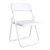 LLZJDDPLY Plastic Folding Chair, Indoor Outdoor Portable Stackable Commercial Seat with Steel Frame 200lb. Capacity for Events Office Wedding Party Picnic Kitchen Dining(White) view 1