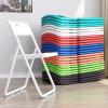 LLZJDDPLY Plastic Folding Chair, Indoor Outdoor Portable Stackable Commercial Seat with Steel Frame 200lb. Capacity for Events Office Wedding Party Picnic Kitchen Dining(White) view 2