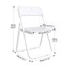 LLZJDDPLY Plastic Folding Chair, Indoor Outdoor Portable Stackable Commercial Seat with Steel Frame 200lb. Capacity for Events Office Wedding Party Picnic Kitchen Dining(White) view 3