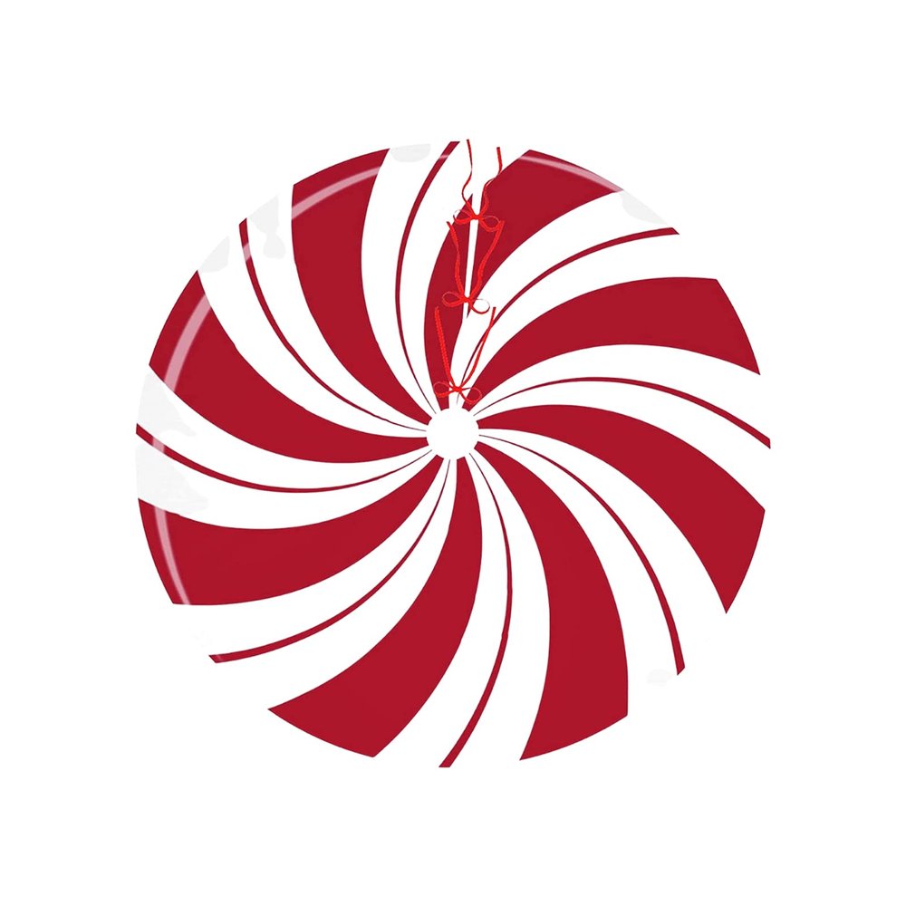 Udtjkl Red Christmas Tree Skirt Sweet Candy Cane Christmastree Mat Red and White Ornaments for Indoor Outdoor Home Office Decoration(120cm)