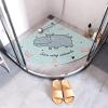 Corner Shower Mat,Non Slip Curved Carpet for Inside Shower,Loofah Textured Corner Shower Mat - Rapid Drainage and Fast Drying(E,70 * 70CM) view 1