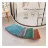 Anti-Slip Mat Solid Color Curved Absorbent Floor Mat Fan-Shaped Carpet 16x39 Inch Shower Room Door Mat Thickened Bathroom(Style4) view 2